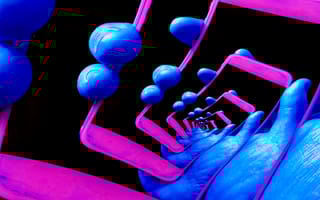 A person holding a phone that is falling into a vortex as they are trapped din a loop of doomscrolling.