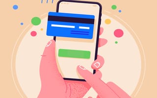A person using an e wallet on their mobile device to pay with their credit card.