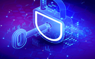 A digital lock and key representing the best password managers.
