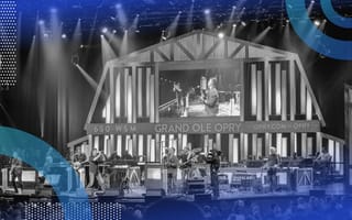 Performers onstage at the Grand Ole Opry