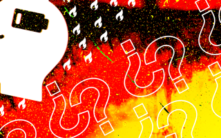 A large head icon with a low battery icon embedded in the head while surrounded by small fire icons.