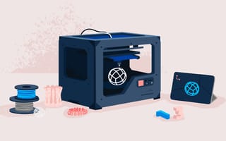 digital art of a 3D printer printing out a sphere