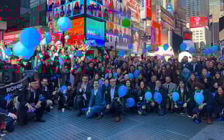 Innovid team photo in Times Square