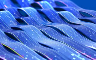 strands of wavy blue data unraveling