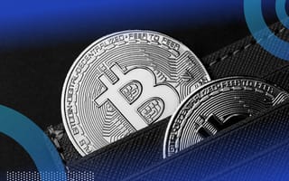 Two bitcoins peek out from two wallet slots. /blockchain/bitcoin-maximalist