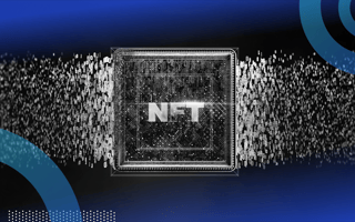 A picture frame with NFT written inside dissolves into 1s and 0s of binary code. /blockchain/nfts-are-art