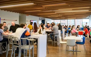 CarGurus team members having lunch in the office