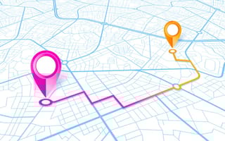 Navigation route on a map