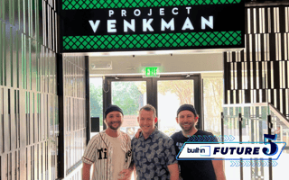 Project Venkman CEO Gavin Gillas (center) is pictured with Bill Murray’s son Jackson Murray (left) and his nephew Drew Murray (right).