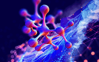 A close up image of a nanotech molecule..