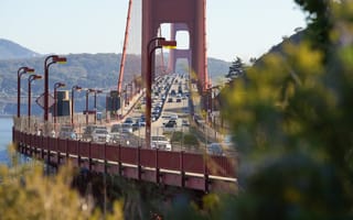 Traffic on the Golden Gate bridge in San Francisco