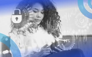 How the Cybersecurity Industry Is Evolving A woman works on a device with a technical overlay