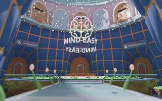 The interior of Mind-Easy’s mental health clinic in Decentraland.