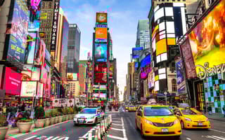 A street view of Times Square.