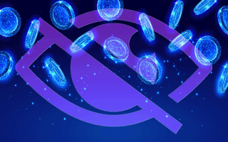 Digital coins falling over a privacy icon eye.