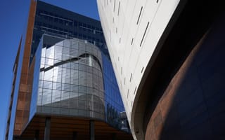 A view of buildings in the Chase Center complex