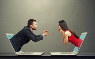someone proposing to another person through a computer screen