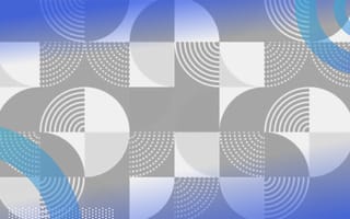 black and white circles and squares overlapping each other