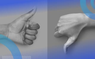 Two raters giving opposite thumbs up and thumbs down responses.