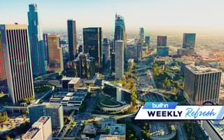 The downtown Los Angeles skyline.