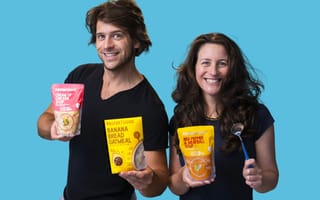 PROPER GOOD co-founders and siblings Christopher and Jennifer Jane hold products