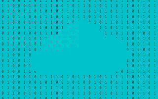 A blue cloud against a 01 code background