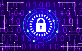 A lock surrounded by data.