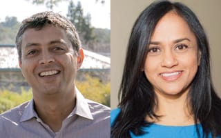 ORO co-founders Sudhir Bhojwani and Lalitha Rajagopalan pose for photos.