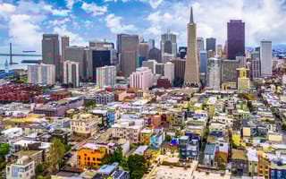 An aerial view of the San Francisco skyline