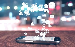 social media icons on phone