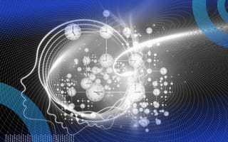 graphic of a mind with clocks representing time series model