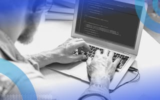C# person on laptop