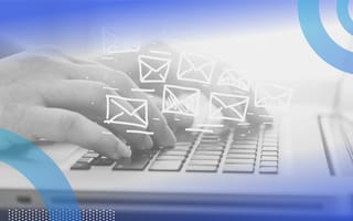 Email Marketing person typing on keyboard