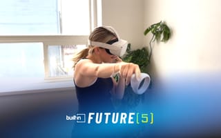 A FocusVR user taking a virtual boxing class.