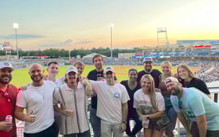 The Instawork team at a baseball game