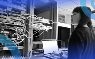 Women working on a computer network