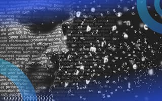 A Beginner’s Guide to Language Models A digital face dissolving into words and letters.