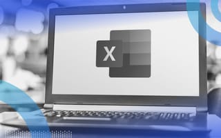 A laptop displaying the excel logo.