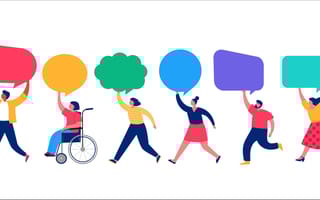 illustration of team members illustrating concept of feedback