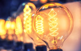Light bulbs shining.