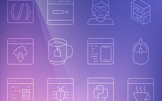 software icons on a purple background