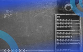 Financial accounting image of an abacus leaning upright against a wall