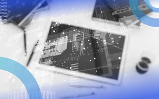 What Are Python Data Structures? Python data structures image of a tablet with a watermark of abstract data and computer hardware overlaid