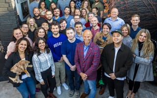 regard team members standing together