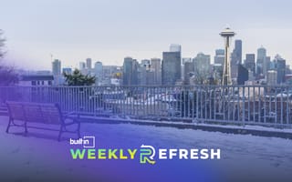 A winter photo of the Seattle skyline.