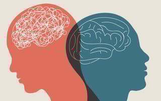 An illustration of two individuals’ mental health.