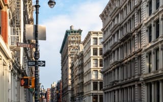 A shot of buildings at the intersection of Broome St. and Wooster St.