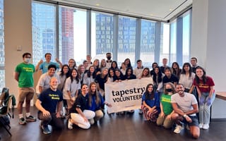 A group of Tapestry employees during a volunteering event.