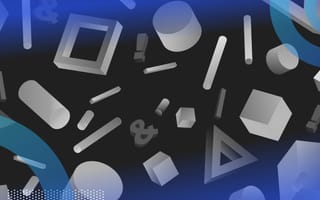 A collage of shapes and logical operators.