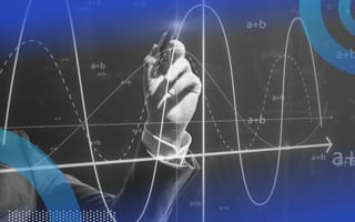 A person drawing a cosine wave on a digital graph.